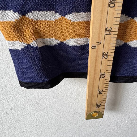 Akira Sweater Dress Womens Small Yellow Blue Geometric Print Bodycon Going Out‎ - Picture 7 of 9